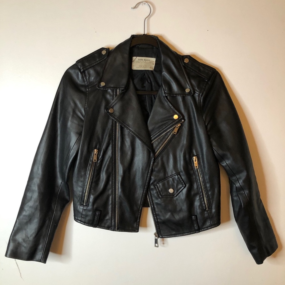 Zara Biker Faux Leather Jacket